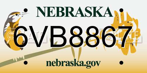 6VB8867 Nebraska License Plate