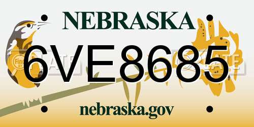 6VE8685 Nebraska License Plate