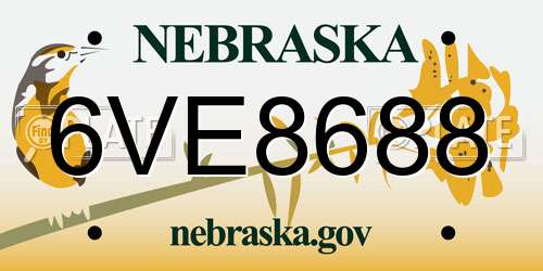 6VE8688 Nebraska License Plate