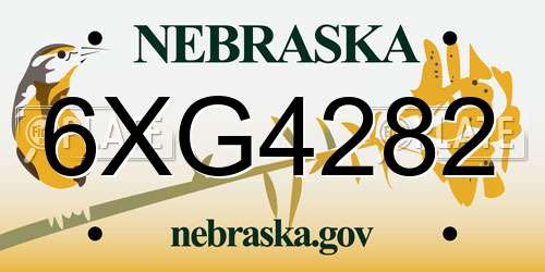 6XG4282 Nebraska License Plate