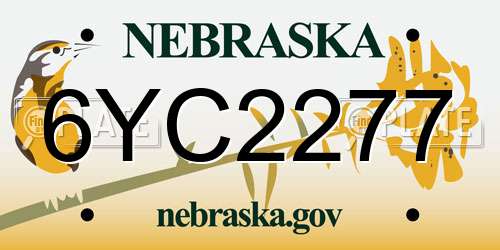 6YC2277 Nebraska License Plate