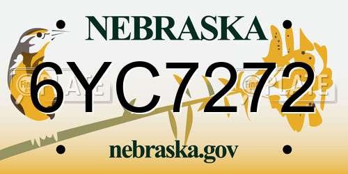 6YC7272 Nebraska License Plate