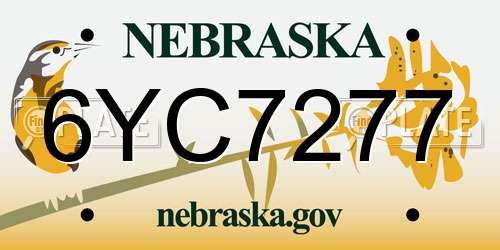 6YC7277 Nebraska License Plate
