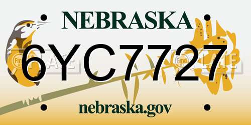 6YC7727 Nebraska License Plate