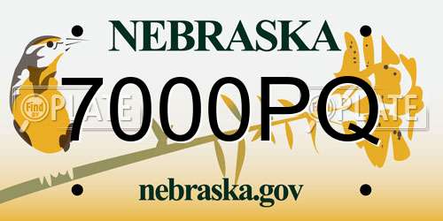 7000PQ Nebraska License Plate
