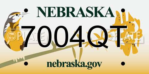 7004QT Nebraska License Plate
