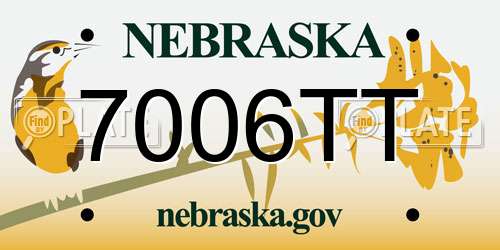 7006TT Nebraska License Plate