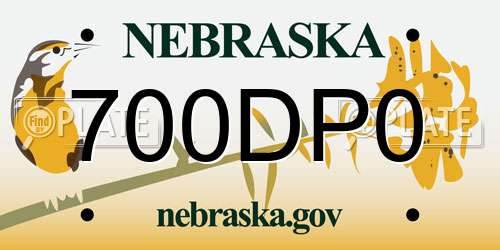 700DP0 Nebraska License Plate