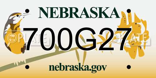 700G27 Nebraska License Plate