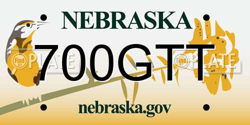 700GTT Nebraska License Plate