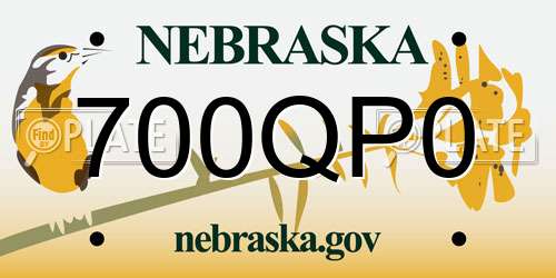 700QP0 Nebraska License Plate