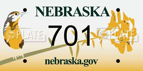 701 Nebraska License Plate