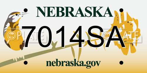 7014SA Nebraska License Plate
