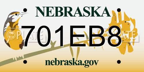 701EB8 Nebraska License Plate