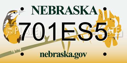 701ES5 Nebraska License Plate