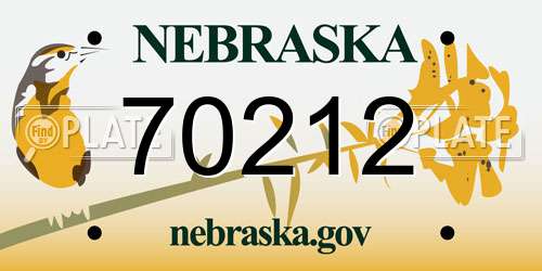 70212 Nebraska License Plate