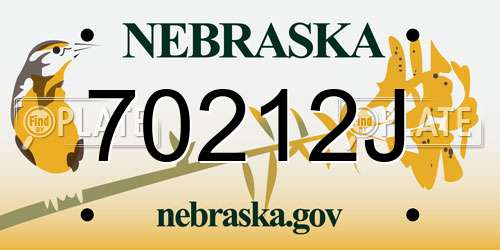 70212J Nebraska License Plate