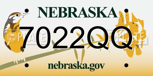 7022QQ Nebraska License Plate