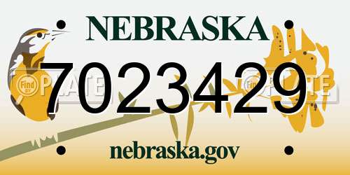 7023429 Nebraska License Plate