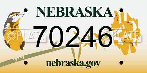 70246 Nebraska License Plate