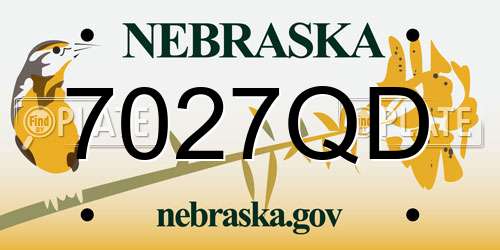 7027QD Nebraska License Plate