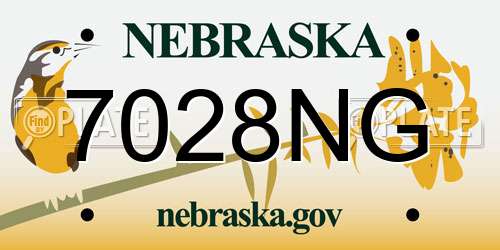 7028NG Nebraska License Plate