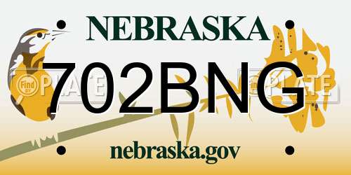702BNG Nebraska License Plate