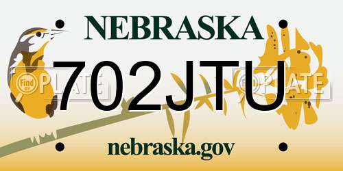 702JTU Nebraska License Plate