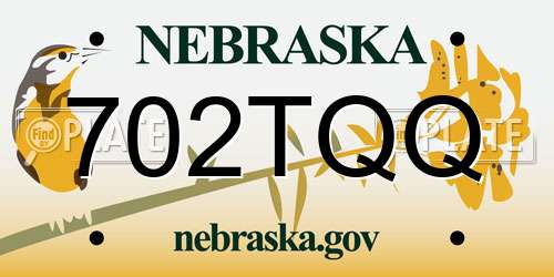 702TQQ Nebraska License Plate