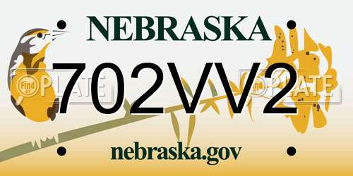 702VV2 Nebraska License Plate