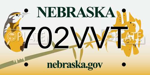 702VVT Nebraska License Plate