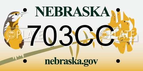 703CC Nebraska License Plate