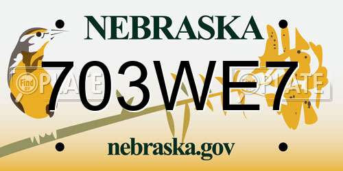 703WE7 Nebraska License Plate