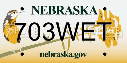 703WET Nebraska License Plate