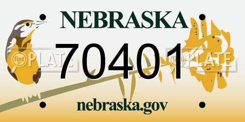 70401 Nebraska License Plate