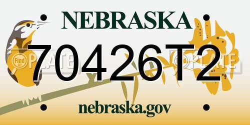 70426T2 Nebraska License Plate