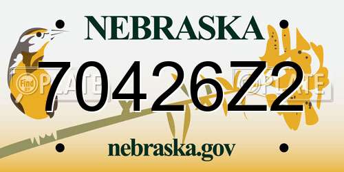 70426Z2 Nebraska License Plate