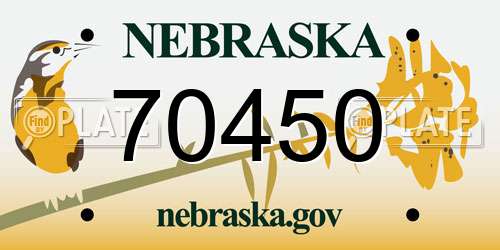 70450 Nebraska License Plate