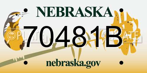 70481B Nebraska License Plate