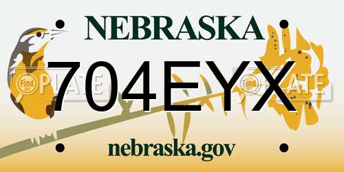 704EYX Nebraska License Plate