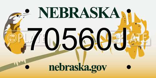 70560J Nebraska License Plate