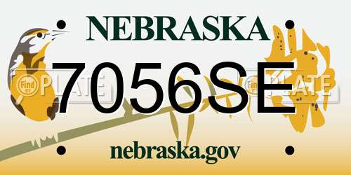 7056SE Nebraska License Plate