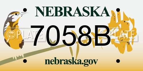 7058B Nebraska License Plate