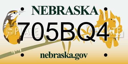 705BQ4 Nebraska License Plate