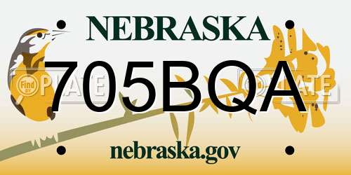 705BQA Nebraska License Plate