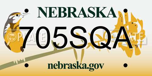 705SQA Nebraska License Plate