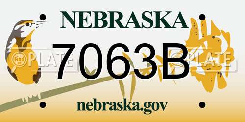 7063B Nebraska License Plate