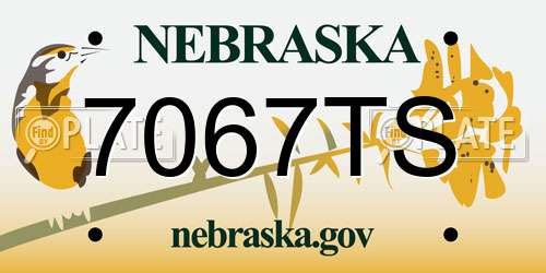 7067TS Nebraska License Plate