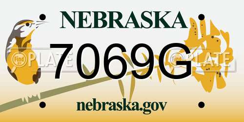 7069G Nebraska License Plate