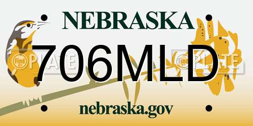 706MLD Nebraska License Plate